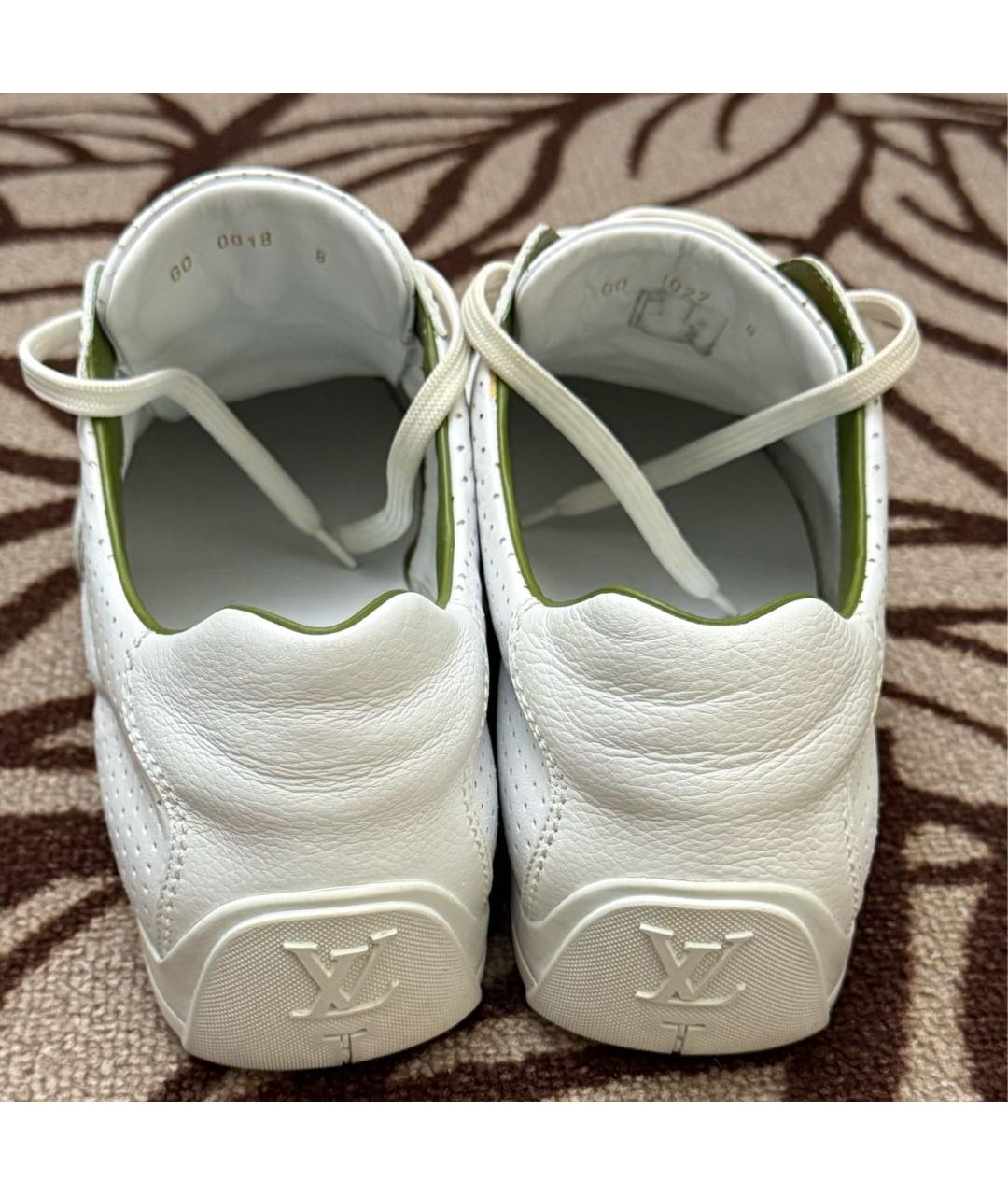 LOUIS VUITTON Белые кожаные низкие кроссовки / кеды, фото 4