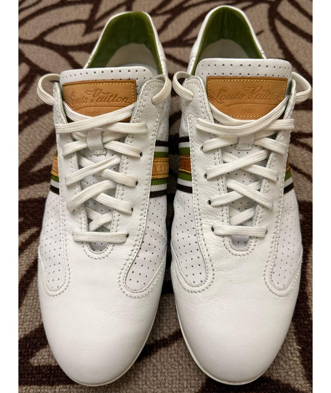 LOUIS VUITTON Белые кожаные низкие кроссовки / кеды, фото 2