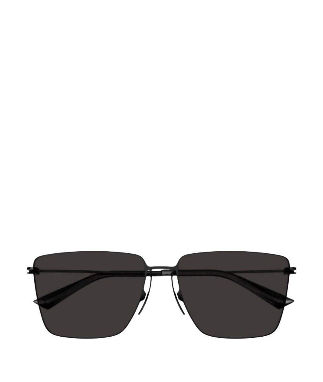 BOTTEGA VENETA Черные металлические солнцезащитные очки, фото 1