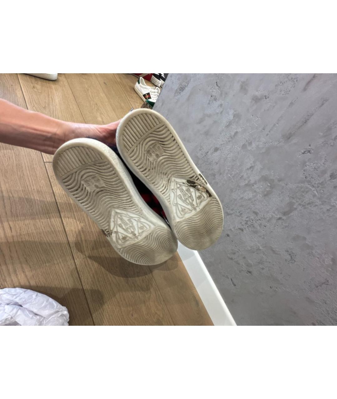 GUCCI Синие текстильные низкие кроссовки / кеды, фото 5