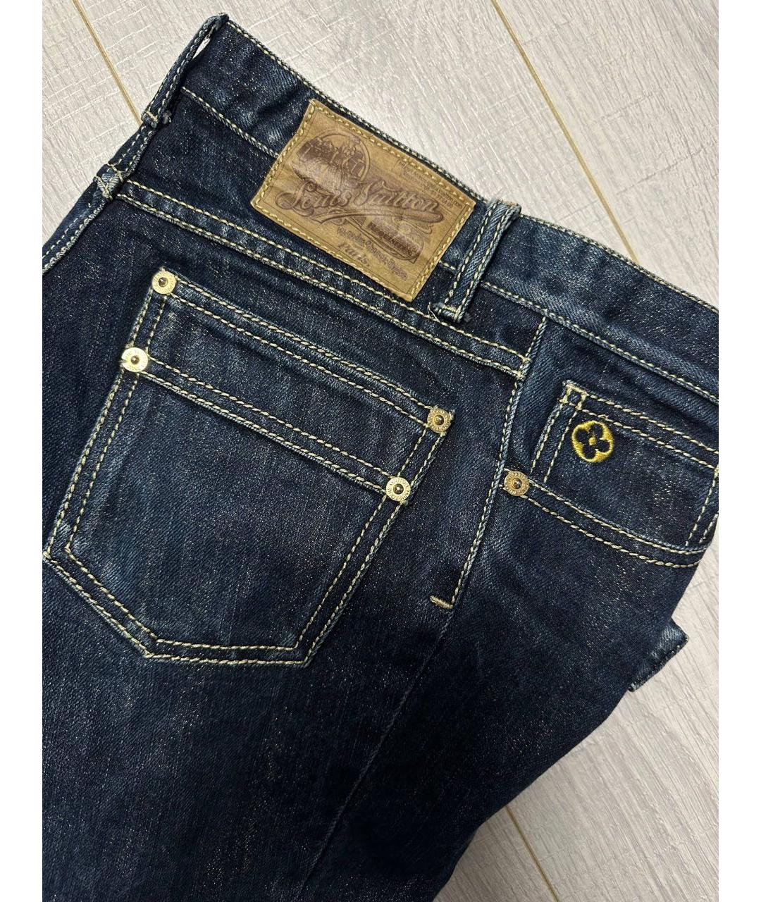 LOUIS VUITTON Темно-синие хлопковые джинсы клеш, фото 4
