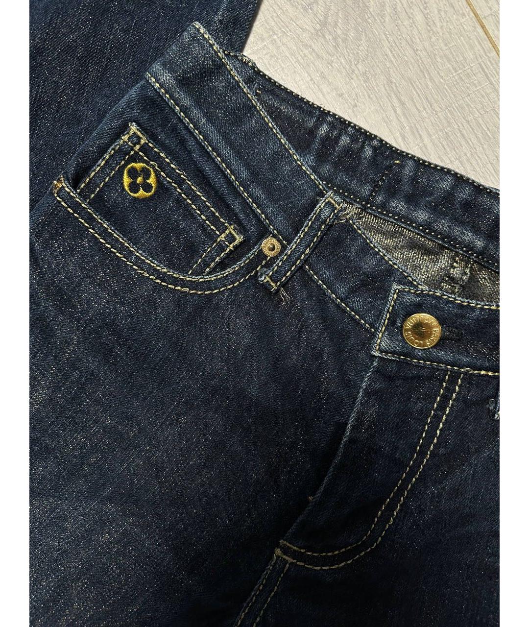 LOUIS VUITTON Темно-синие хлопковые джинсы клеш, фото 5