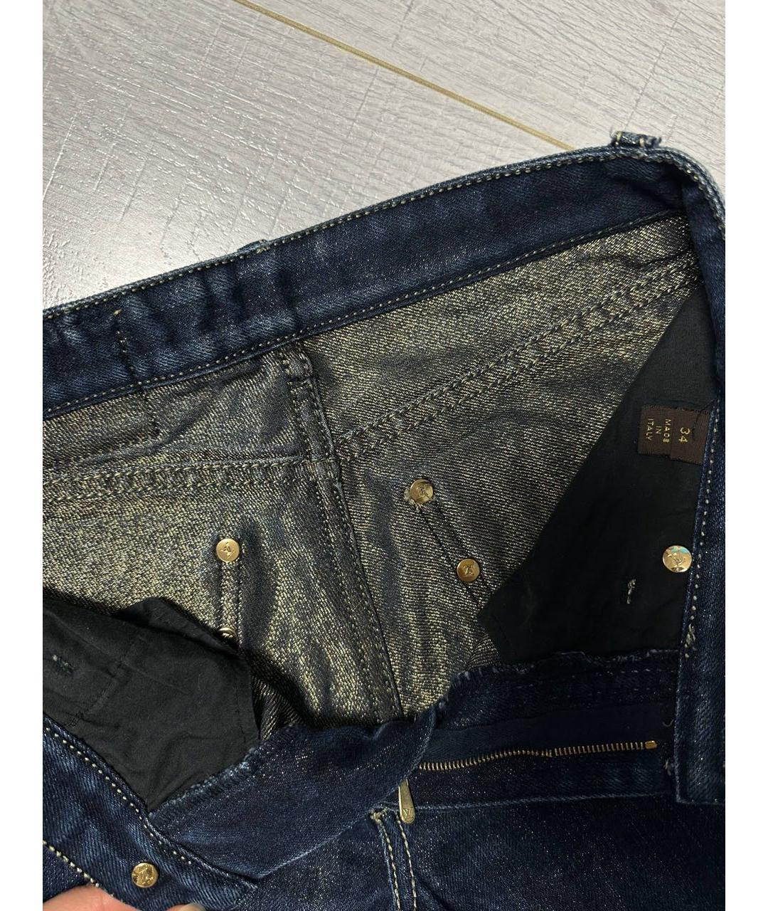 LOUIS VUITTON Темно-синие хлопковые джинсы клеш, фото 3