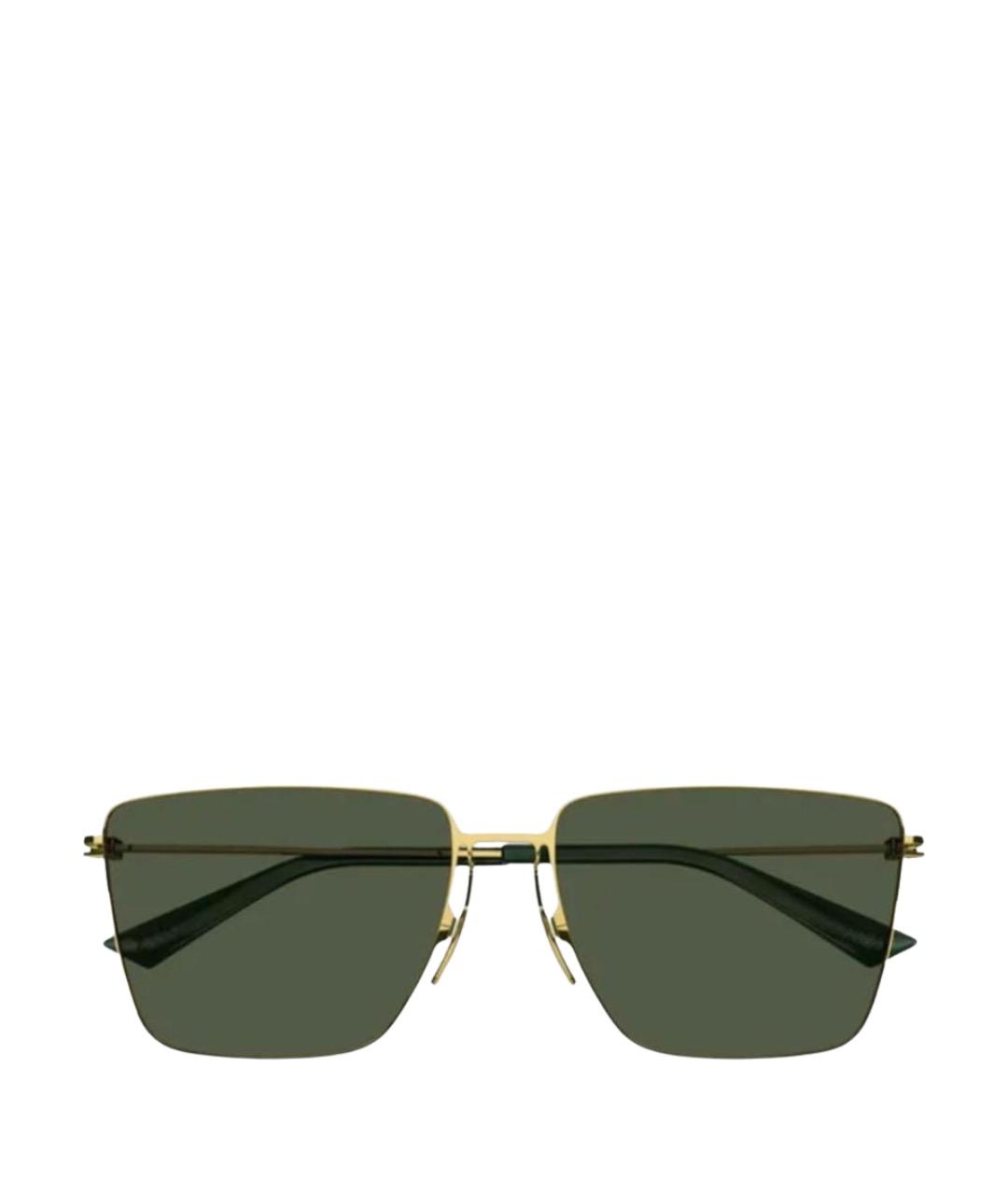 BOTTEGA VENETA Золотые металлические солнцезащитные очки, фото 1