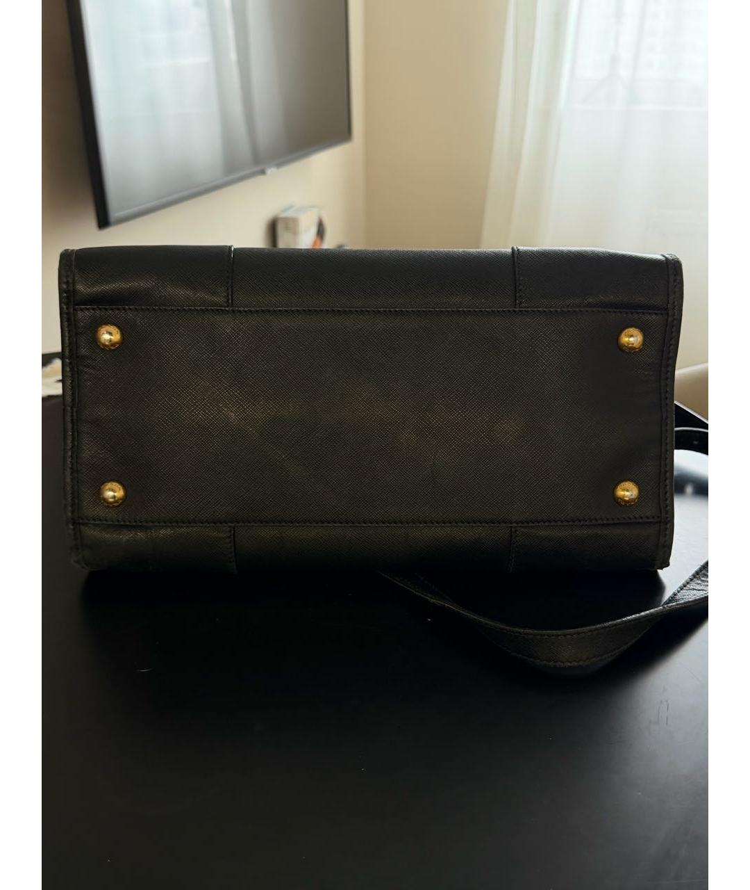 PRADA Черная кожаная сумка тоут, фото 7