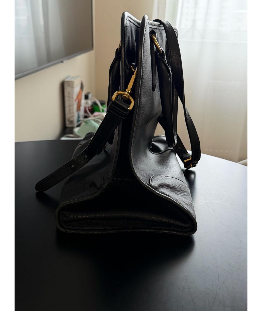 PRADA Черная кожаная сумка тоут, фото 2