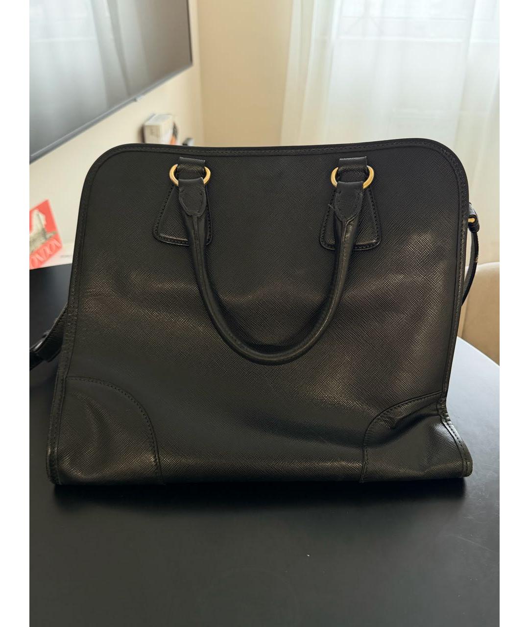 PRADA Черная кожаная сумка тоут, фото 3