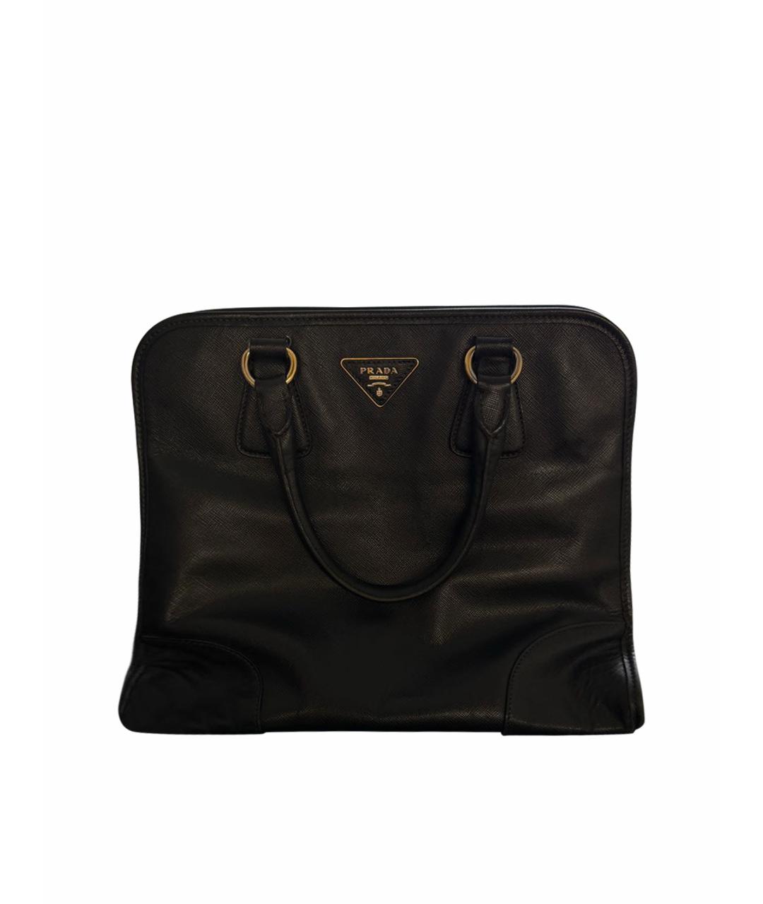 PRADA Черная кожаная сумка тоут, фото 1