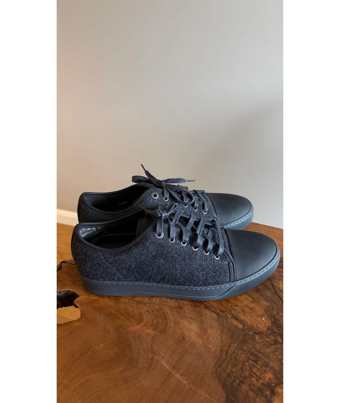 LANVIN Темно-синие низкие кроссовки / кеды, фото 4