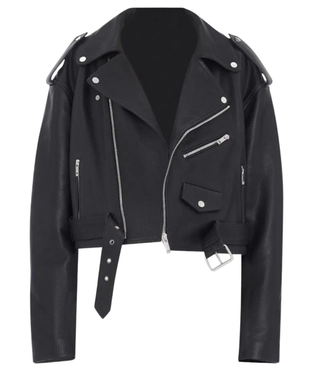 PERVERT Черная кожаная куртка, фото 1