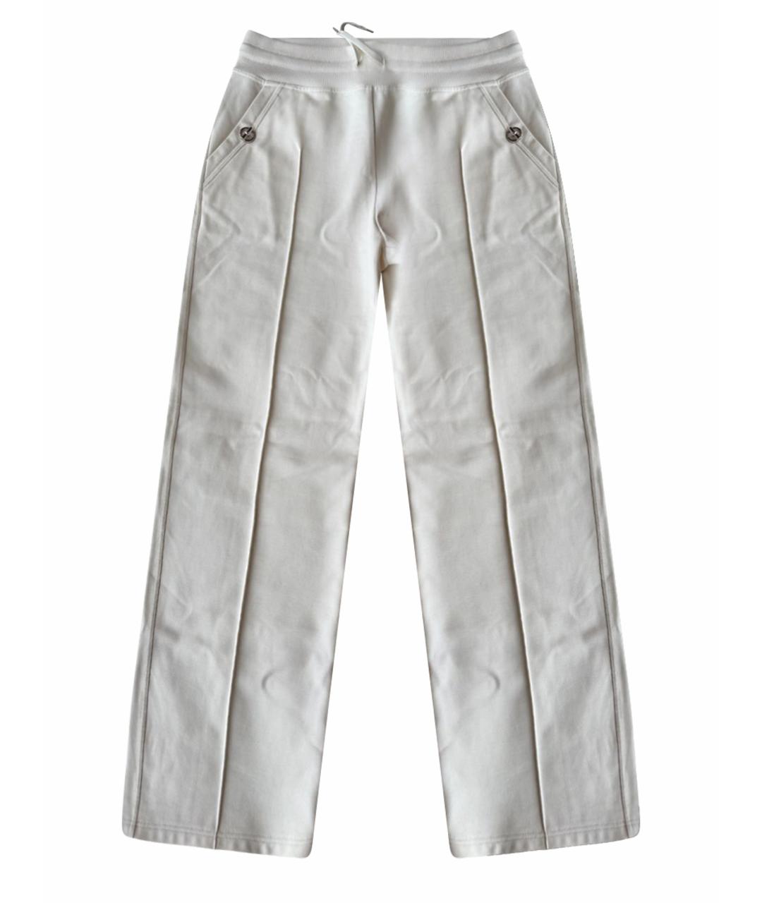 HERMES Бежевые хлопковые прямые брюки, фото 1