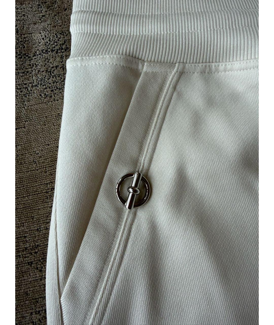 HERMES Бежевые хлопковые прямые брюки, фото 4