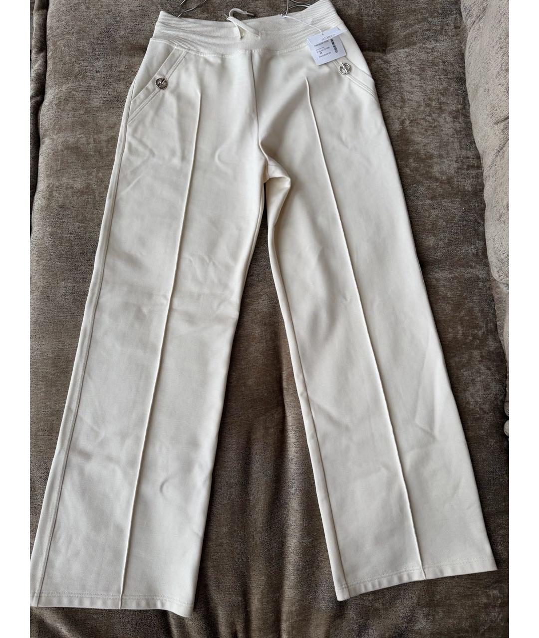 HERMES Бежевые хлопковые прямые брюки, фото 9