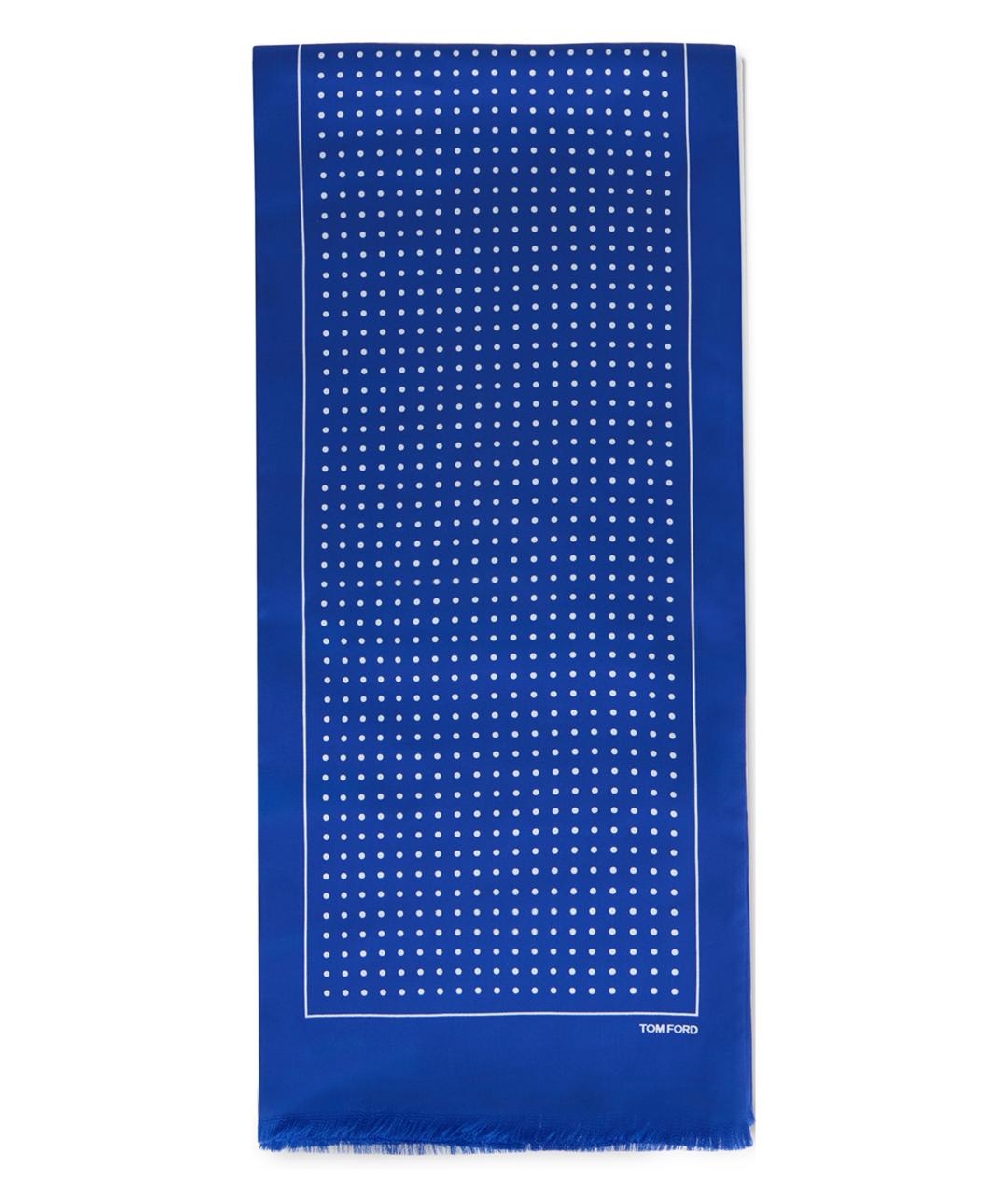 TOM FORD Синий шелковый шарф, фото 1