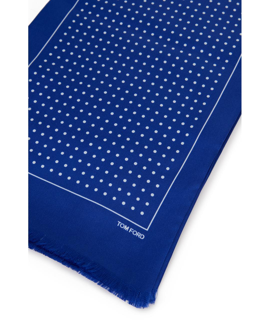 TOM FORD Синий шелковый шарф, фото 3