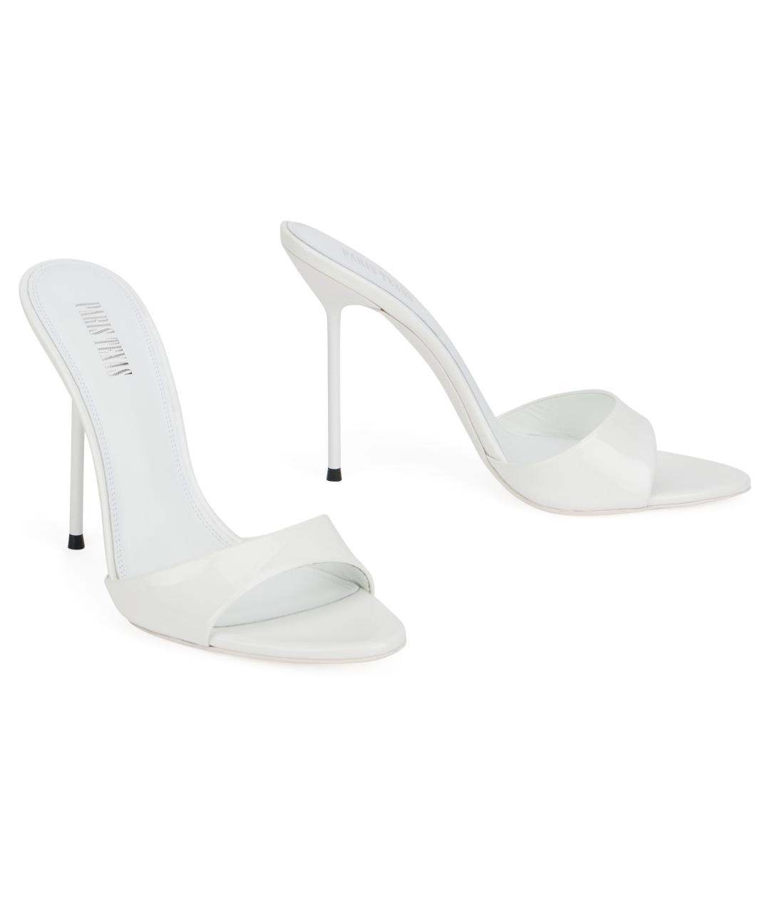 PARIS TEXAS Белые кожаные босоножки, фото 3