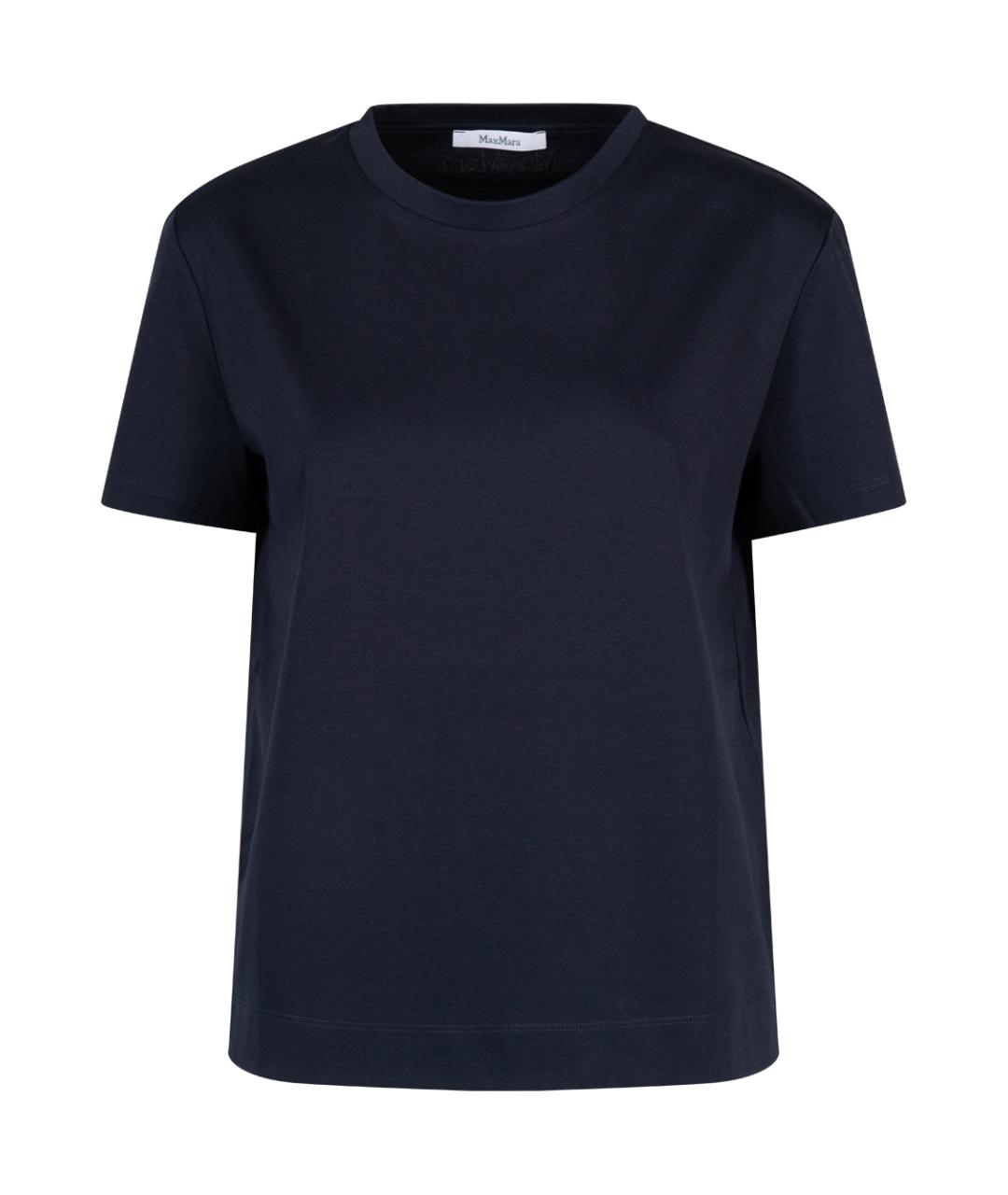 MAX MARA Синяя хлопковая футболка, фото 1