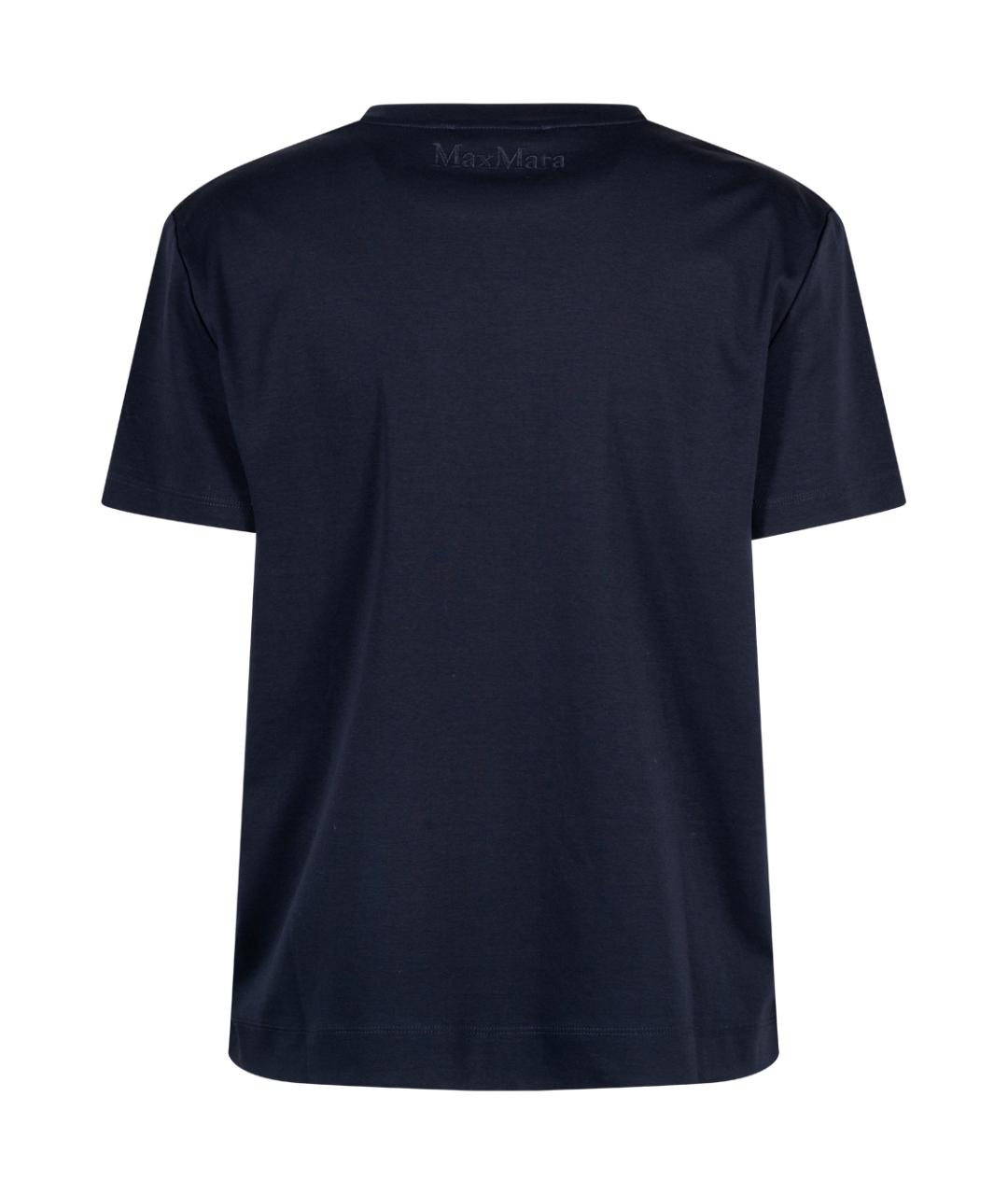 MAX MARA Синяя хлопковая футболка, фото 2
