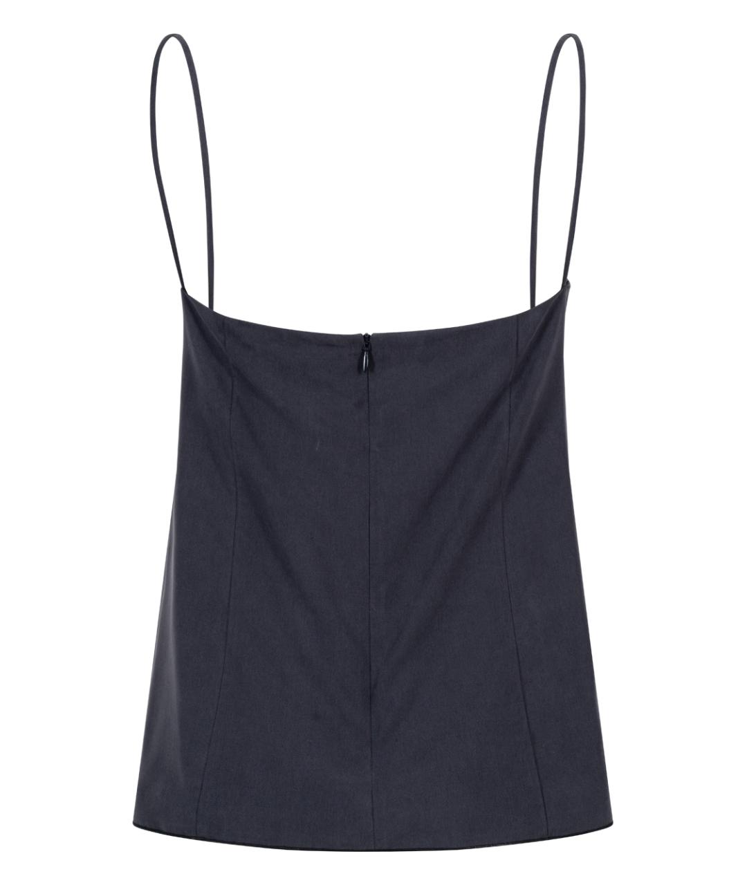 MAX MARA Синяя шелковая майка, фото 2