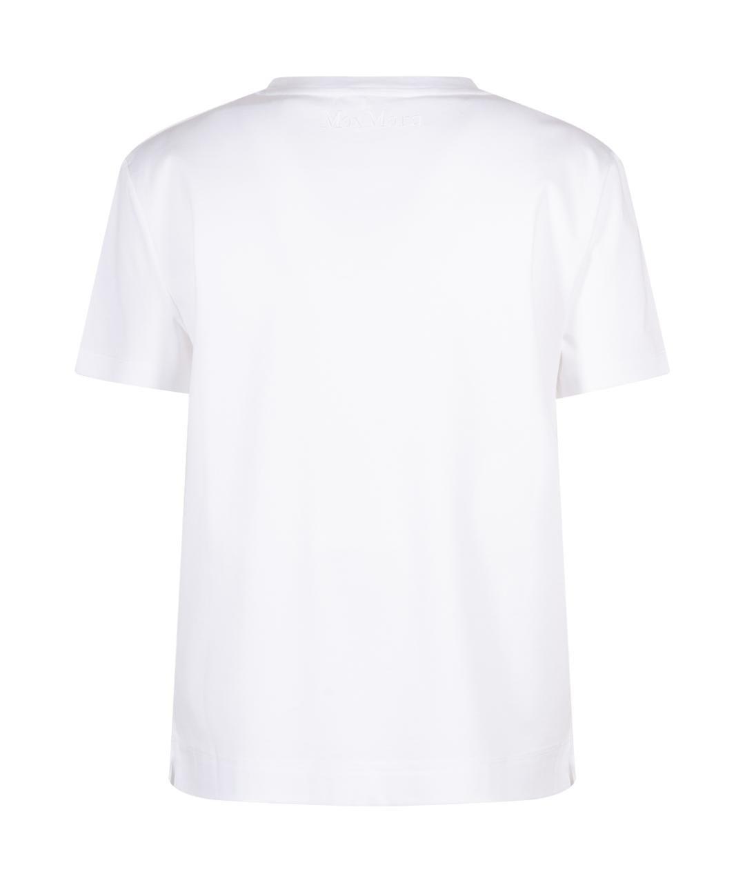 MAX MARA Белая хлопковая футболка, фото 2