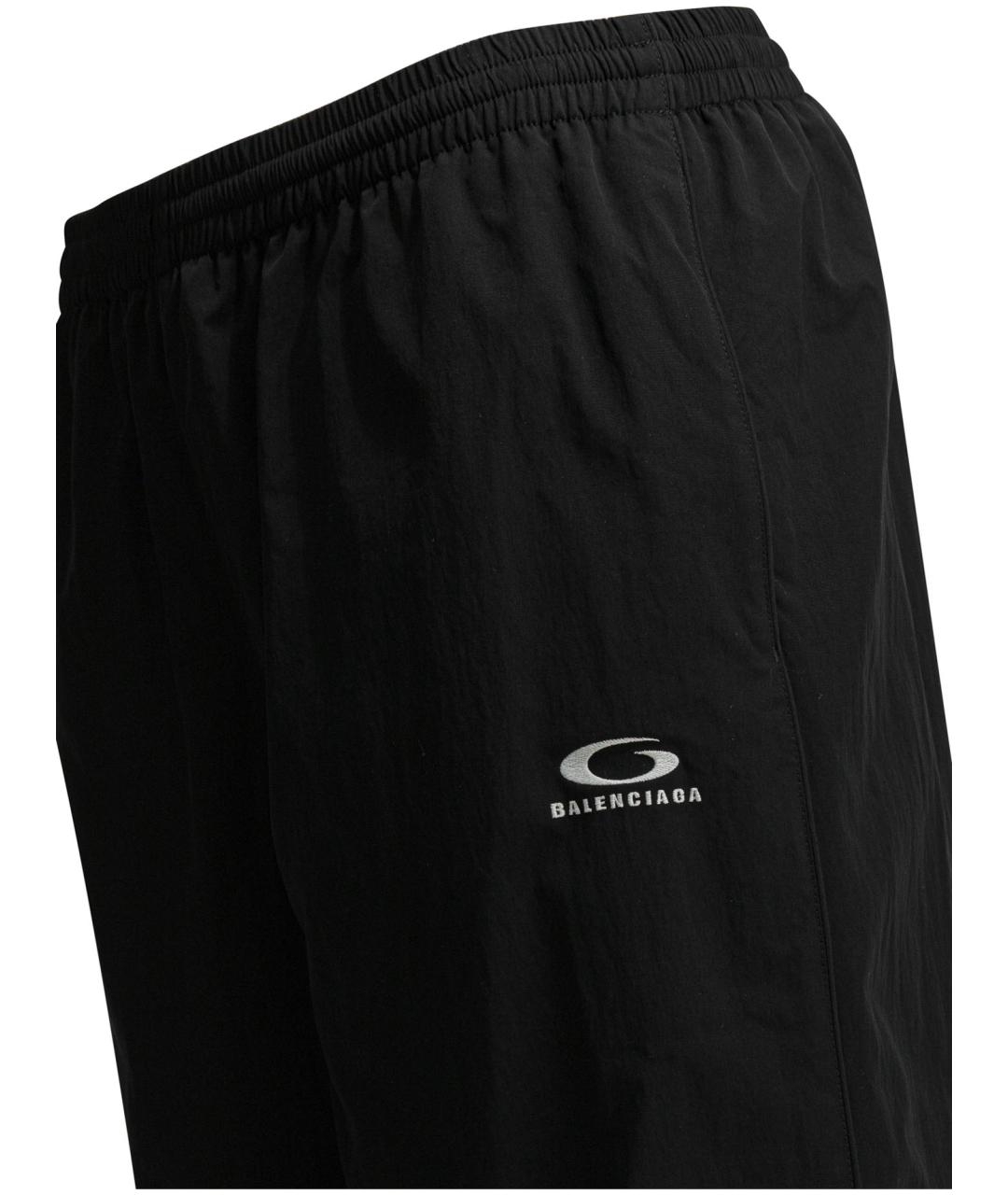 BALENCIAGA Черные полиамидовые повседневные брюки, фото 4