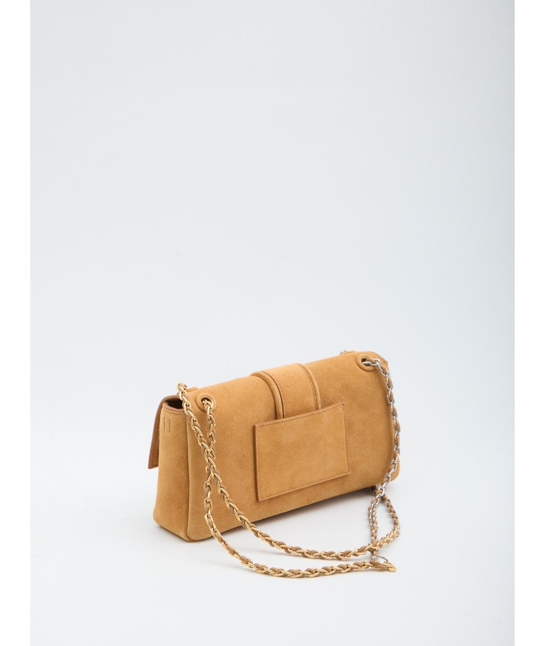 JACQUEMUS Бежевая замшевая сумка через плечо, фото 2