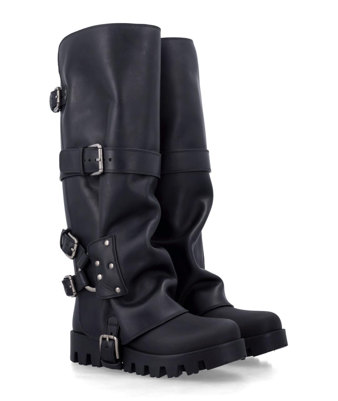 DOLCE&GABBANA Черные кожаные ботинки, фото 2