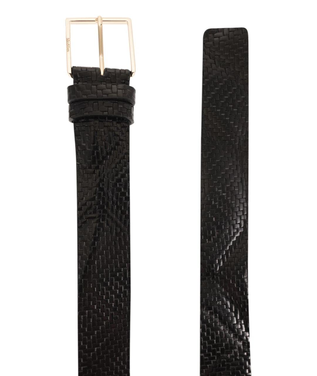 MAX MARA Черный кожаный ремень, фото 2