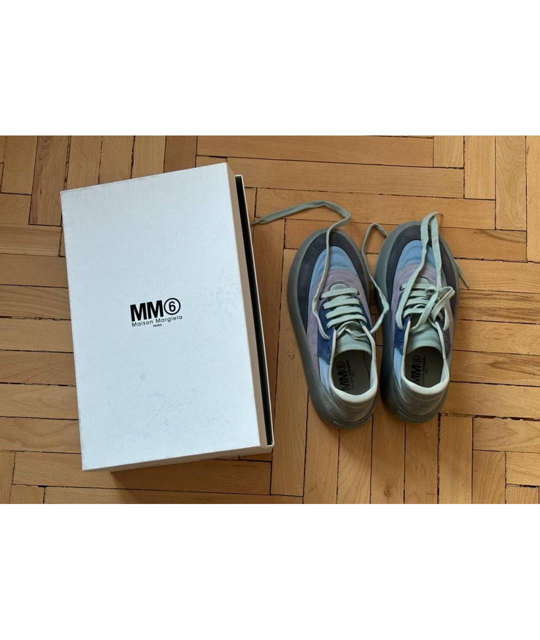 MM6 MAISON MARGIELA Голубые замшевые кеды, фото 4