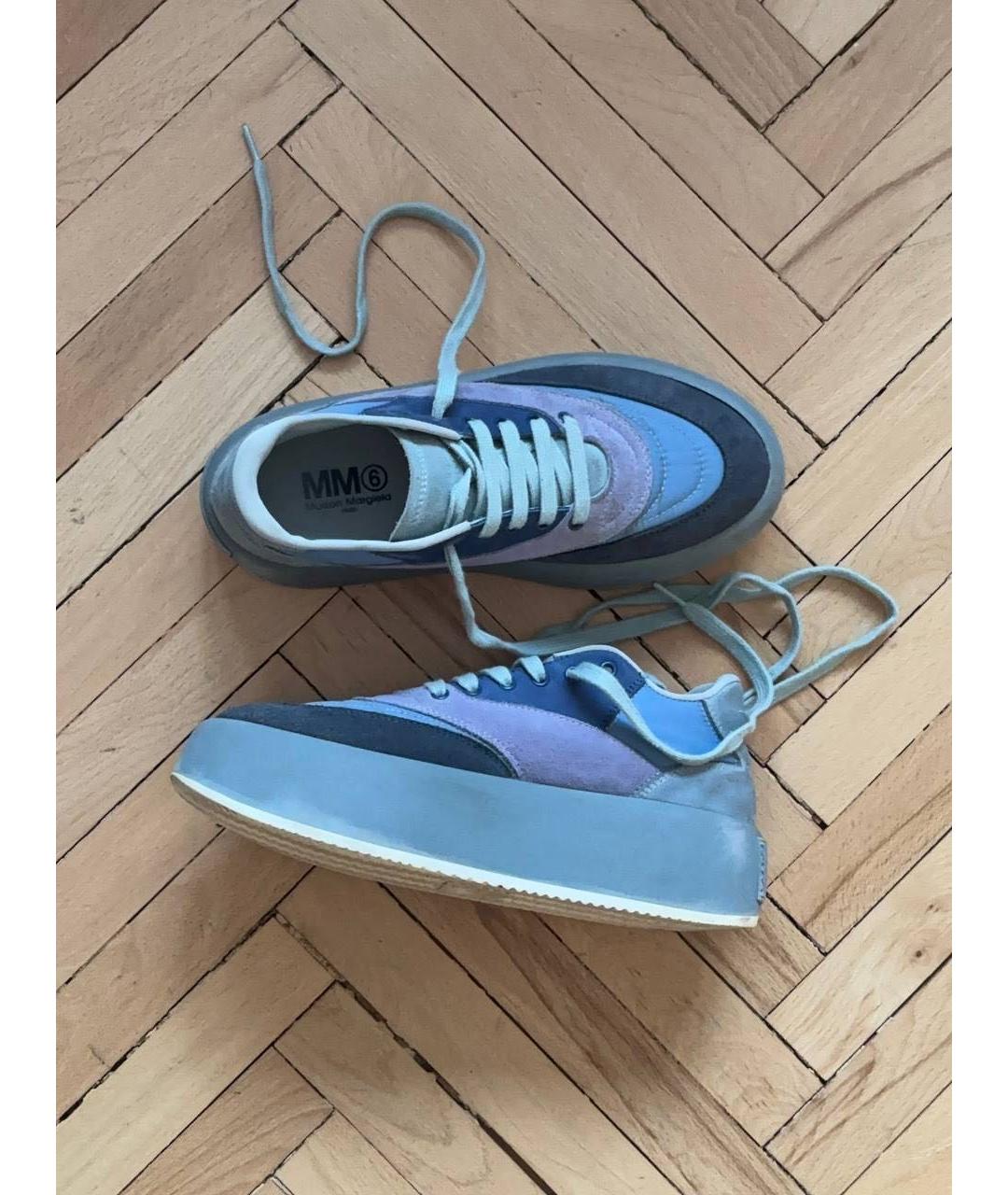 MM6 MAISON MARGIELA Голубые замшевые кеды, фото 2