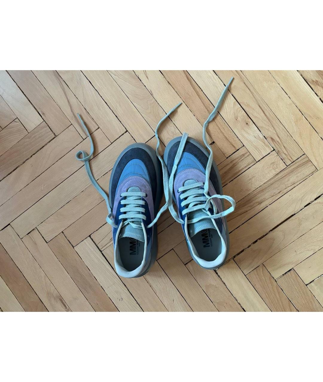 MM6 MAISON MARGIELA Голубые замшевые кеды, фото 3