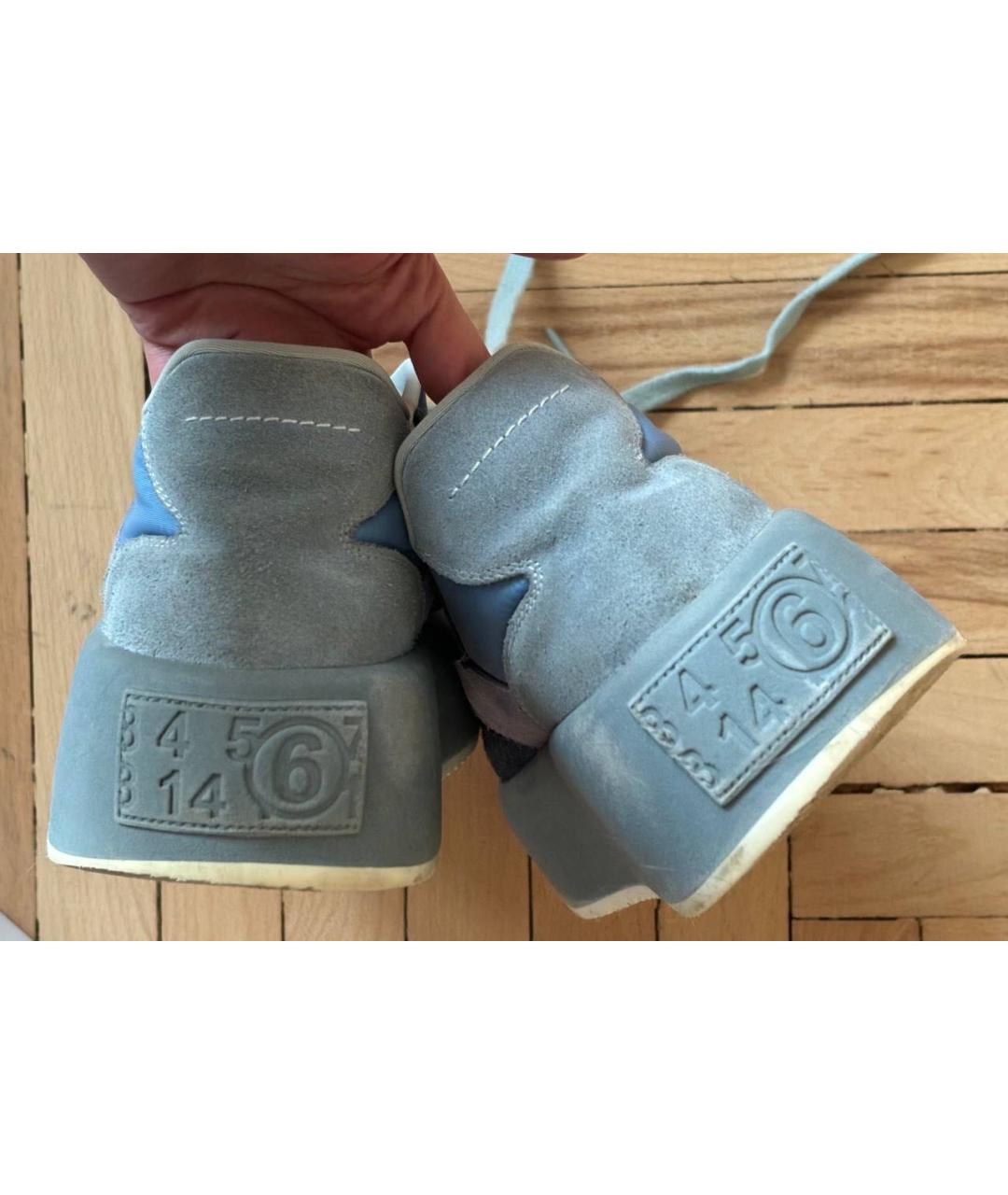 MM6 MAISON MARGIELA Голубые замшевые кеды, фото 5