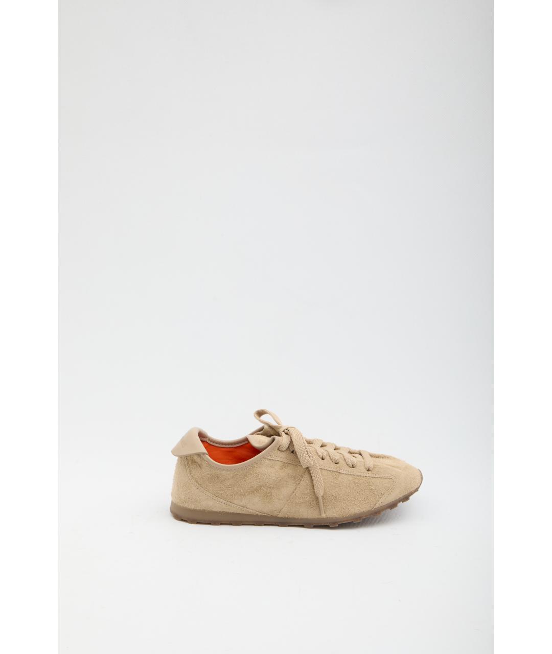JACQUEMUS Бежевые замшевые кроссовки, фото 6