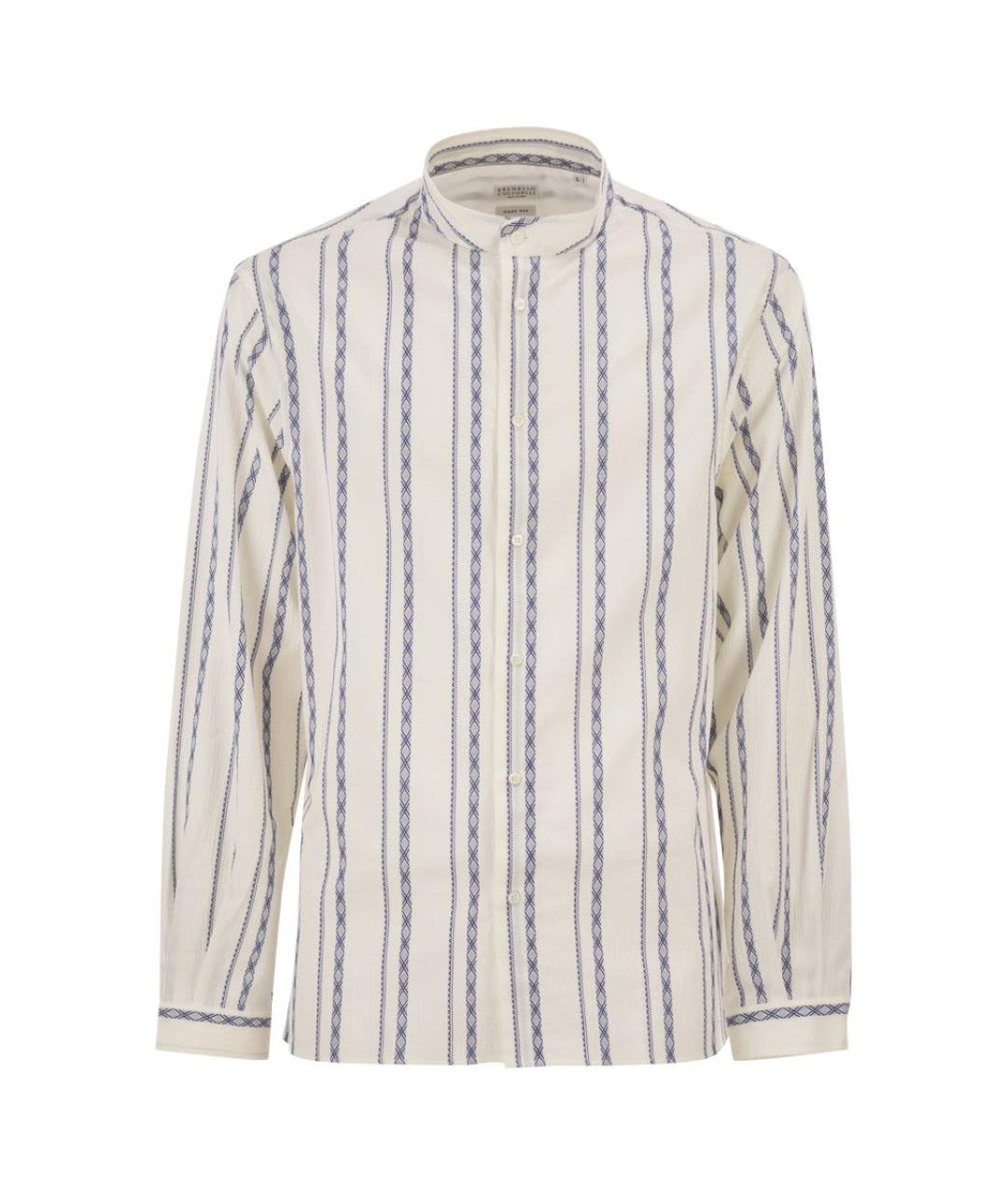 BRUNELLO CUCINELLI Белая хлопковая кэжуал рубашка, фото 1