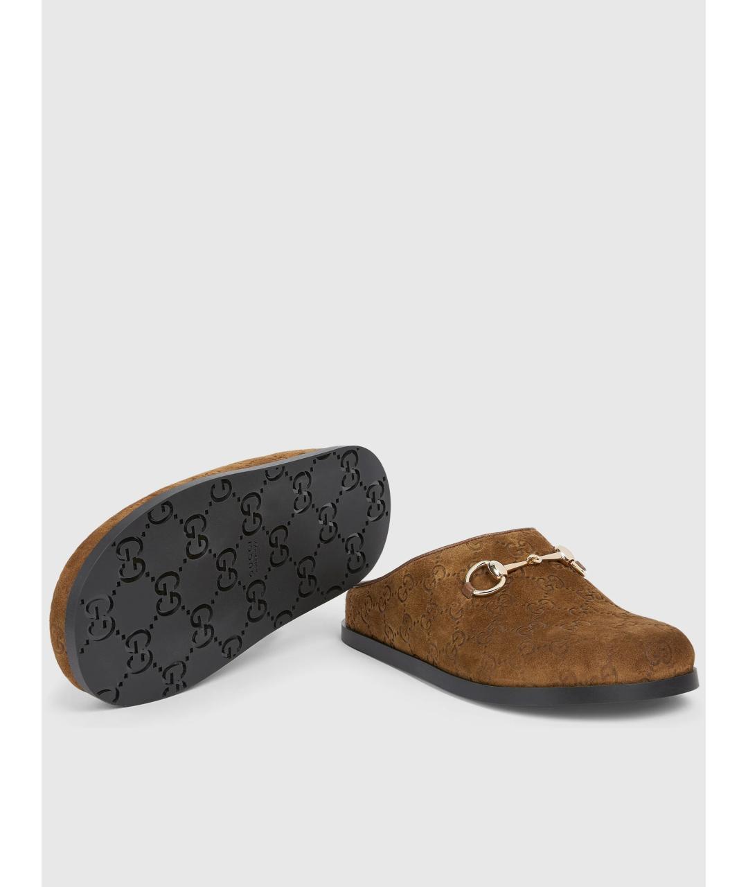 GUCCI Коричневые замшевые мюли, фото 5