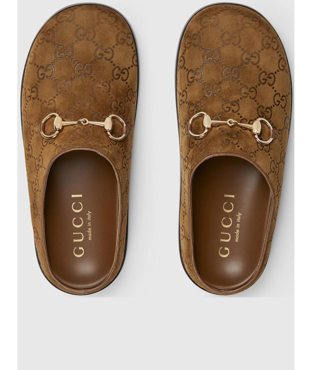 GUCCI Коричневые замшевые мюли, фото 4