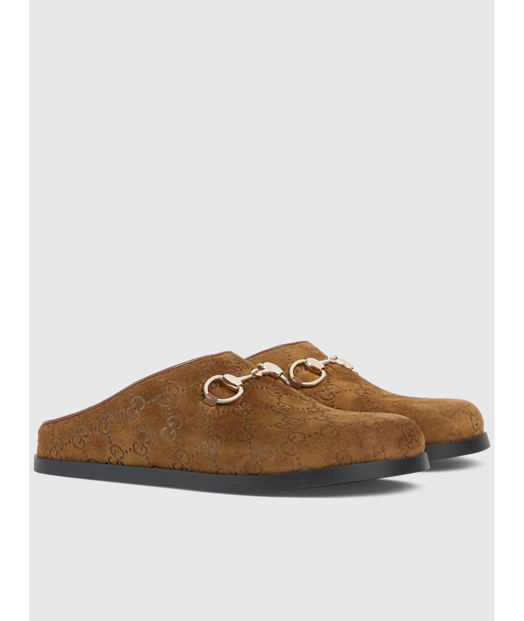 GUCCI Коричневые замшевые мюли, фото 2