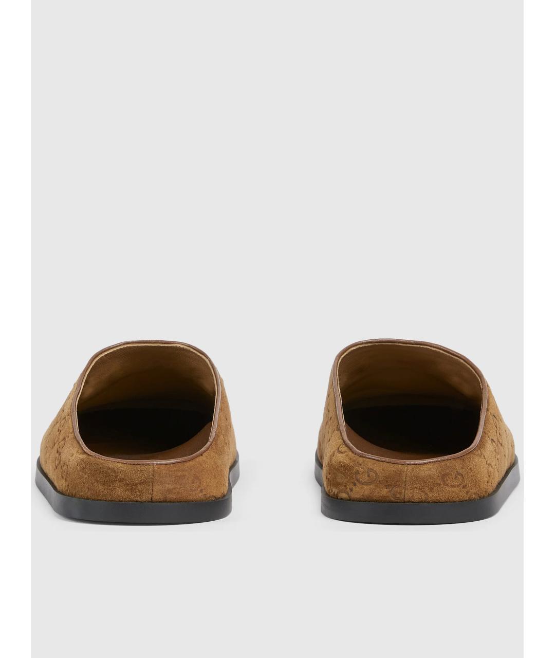 GUCCI Коричневые замшевые мюли, фото 3