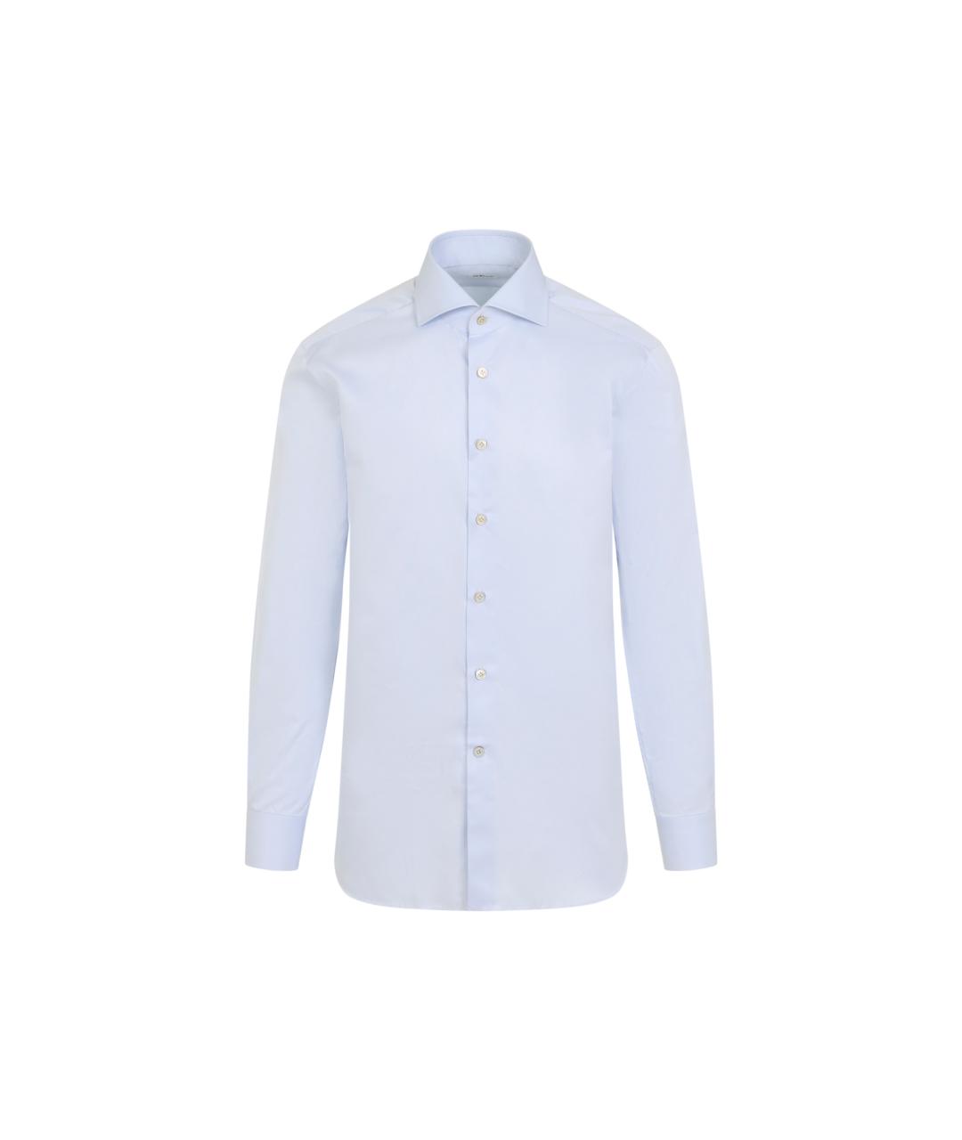 KITON Голубая хлопковая классическая рубашка, фото 5