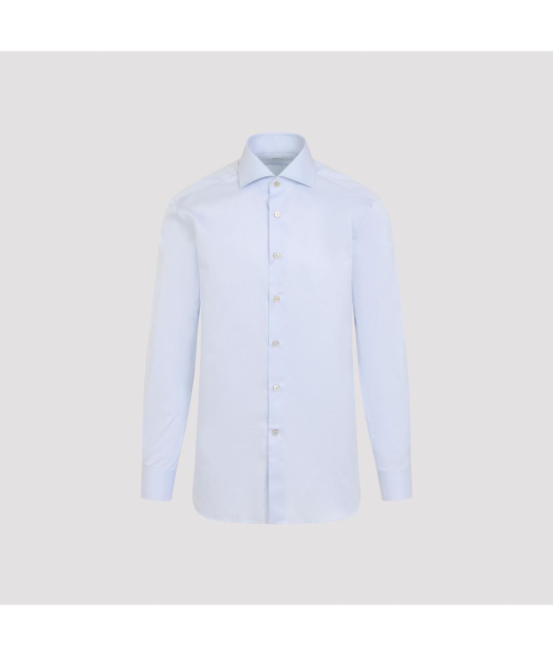 KITON Голубая хлопковая классическая рубашка, фото 2