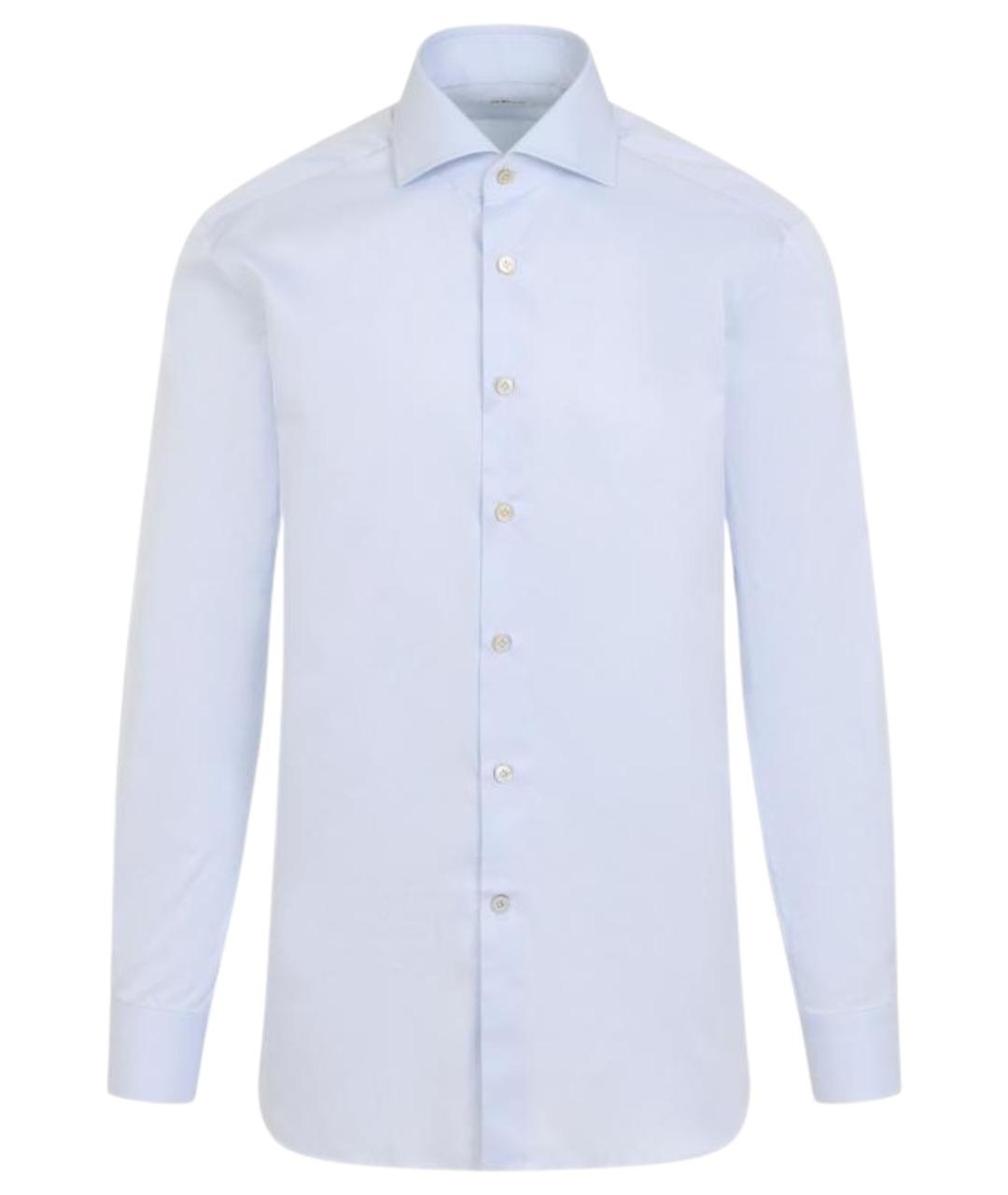 KITON Голубая хлопковая классическая рубашка, фото 1