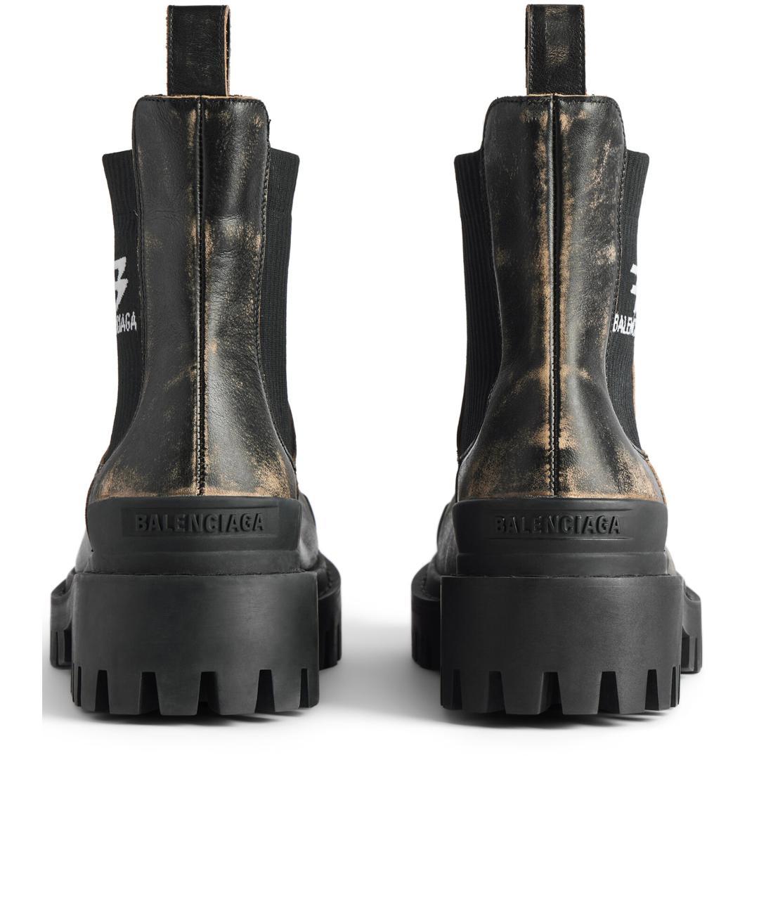 BALENCIAGA Черные кожаные высокие ботинки, фото 5