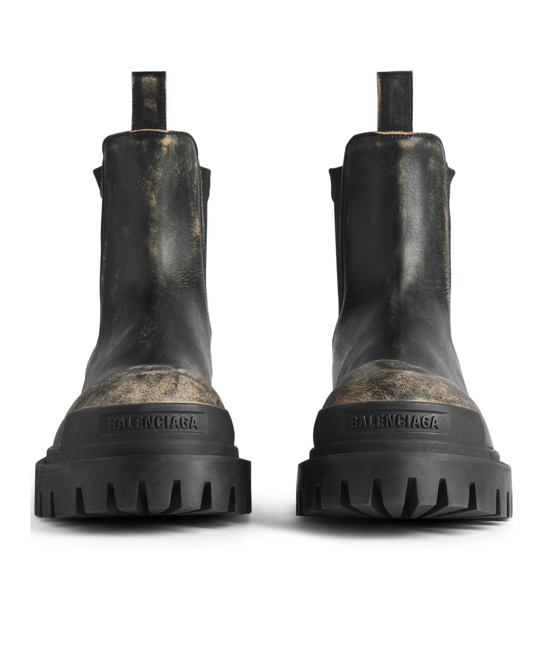 BALENCIAGA Черные кожаные высокие ботинки, фото 3