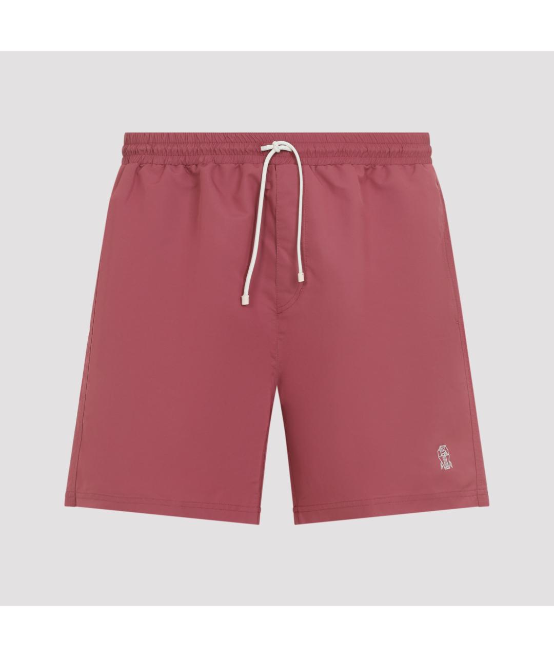 BRUNELLO CUCINELLI Красные полиэстеровые шорты, фото 2