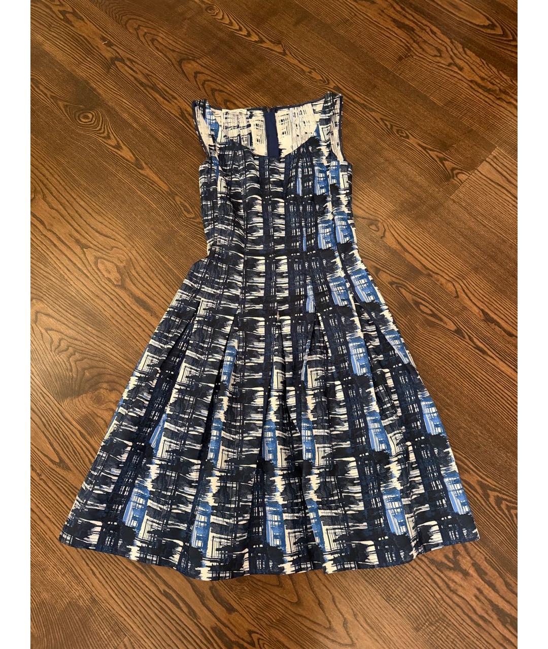 OSCAR DE LA RENTA Синее полиэстеровое повседневное платье, фото 8