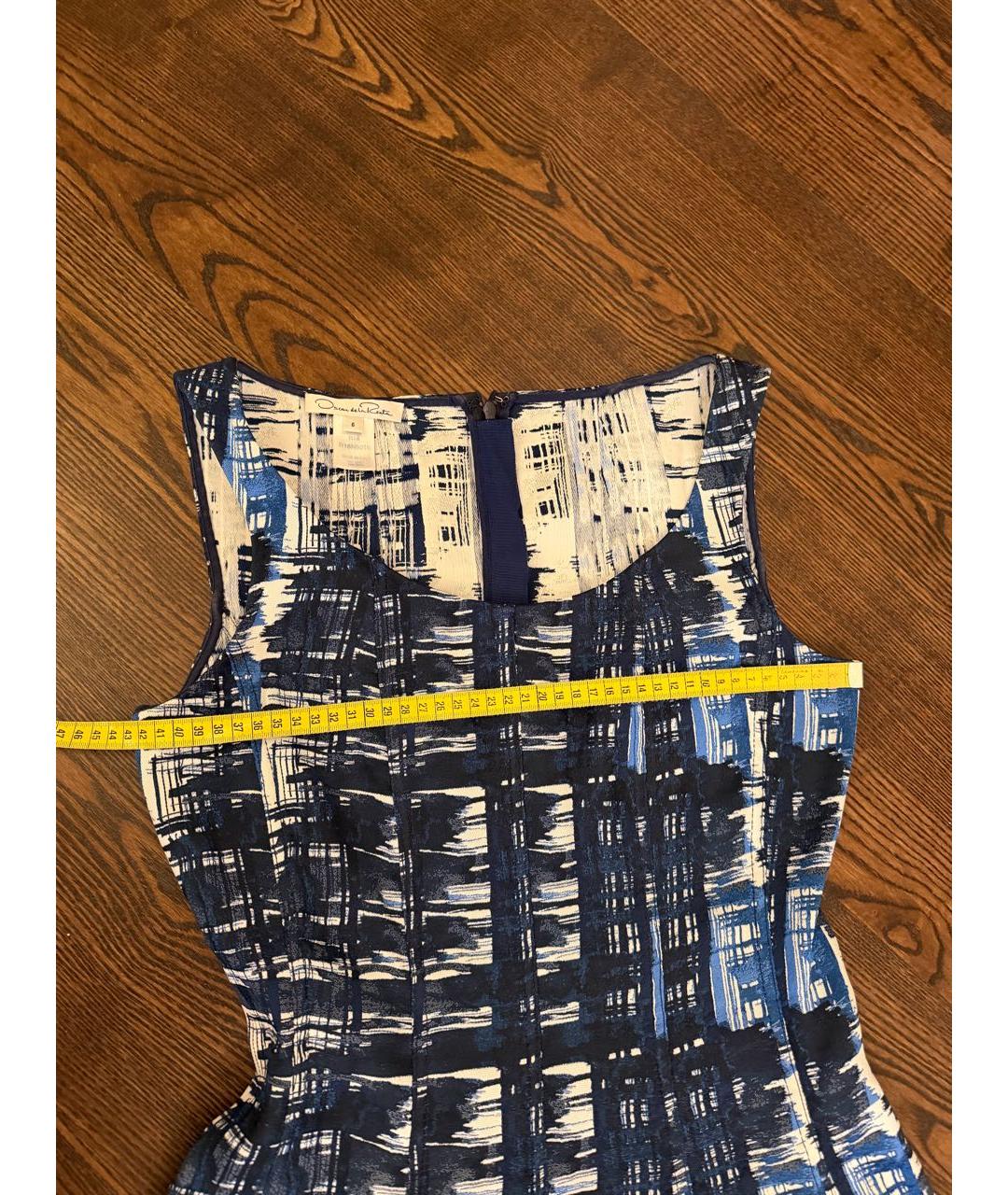 OSCAR DE LA RENTA Синее полиэстеровое повседневное платье, фото 7