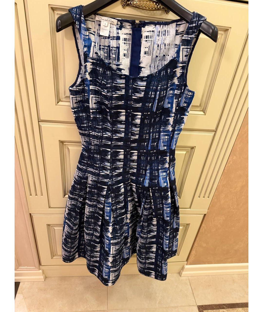 OSCAR DE LA RENTA Синее полиэстеровое повседневное платье, фото 2