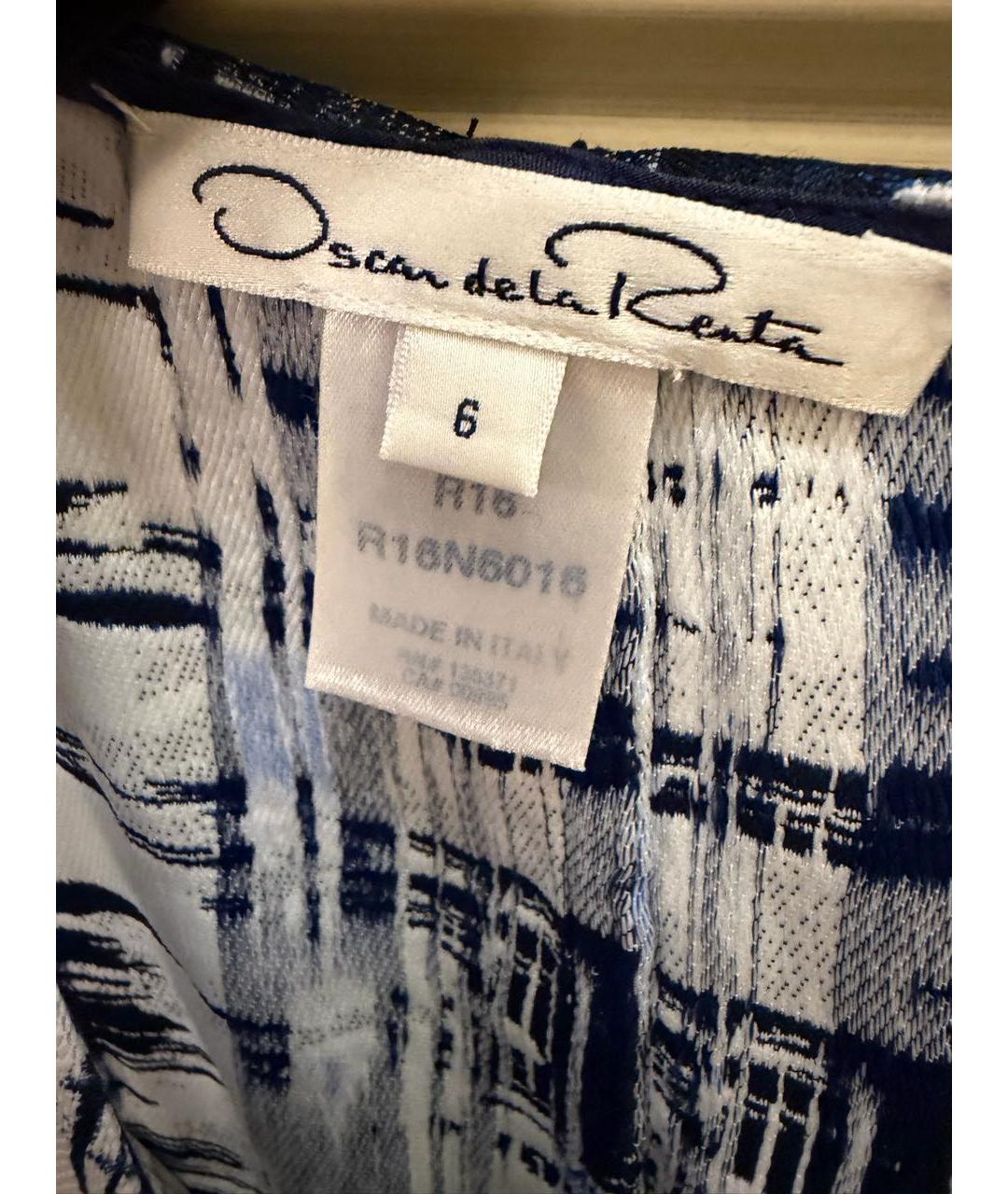 OSCAR DE LA RENTA Синее полиэстеровое повседневное платье, фото 3