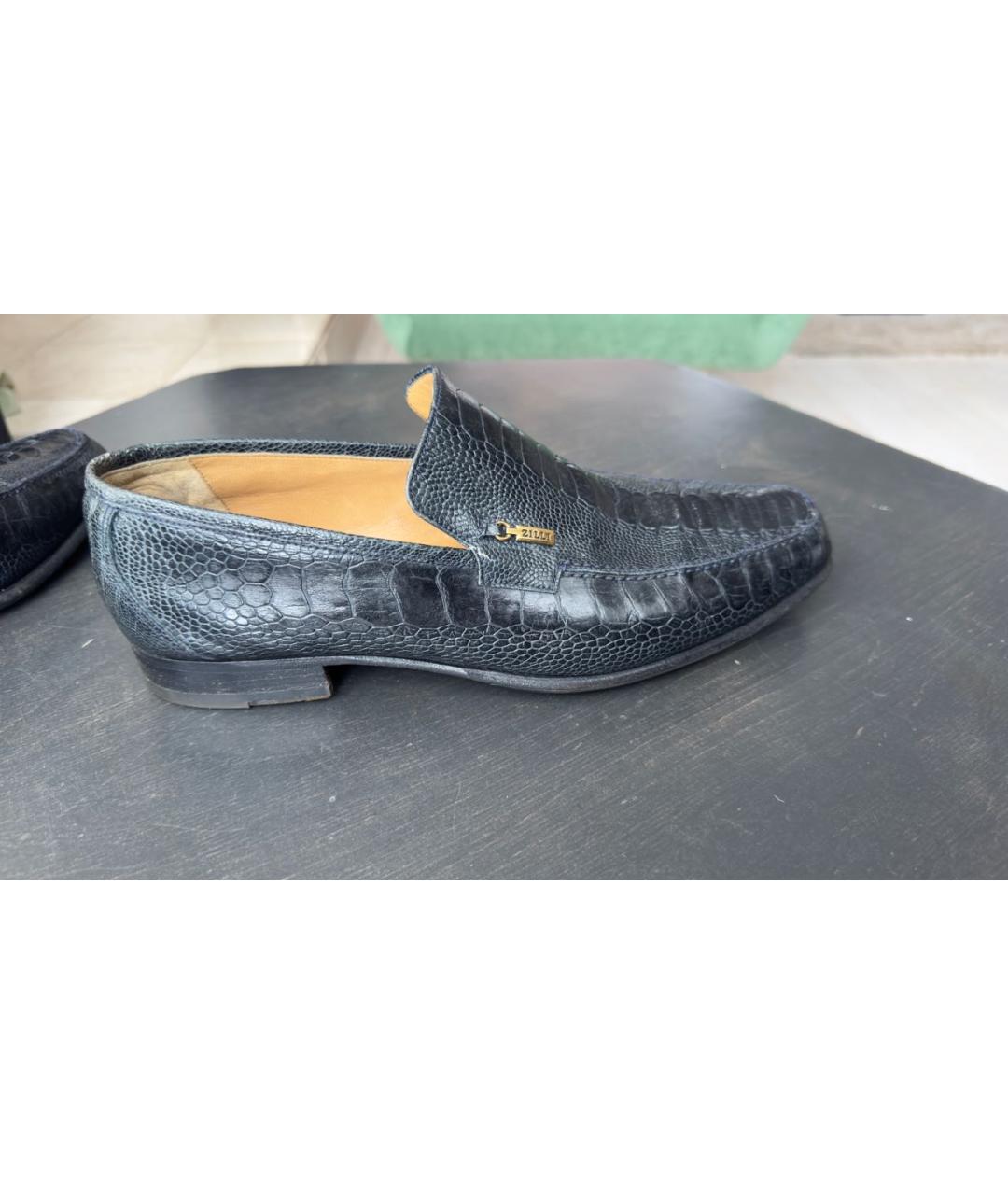 ZILLI Черные туфли из экзотической кожи, фото 5