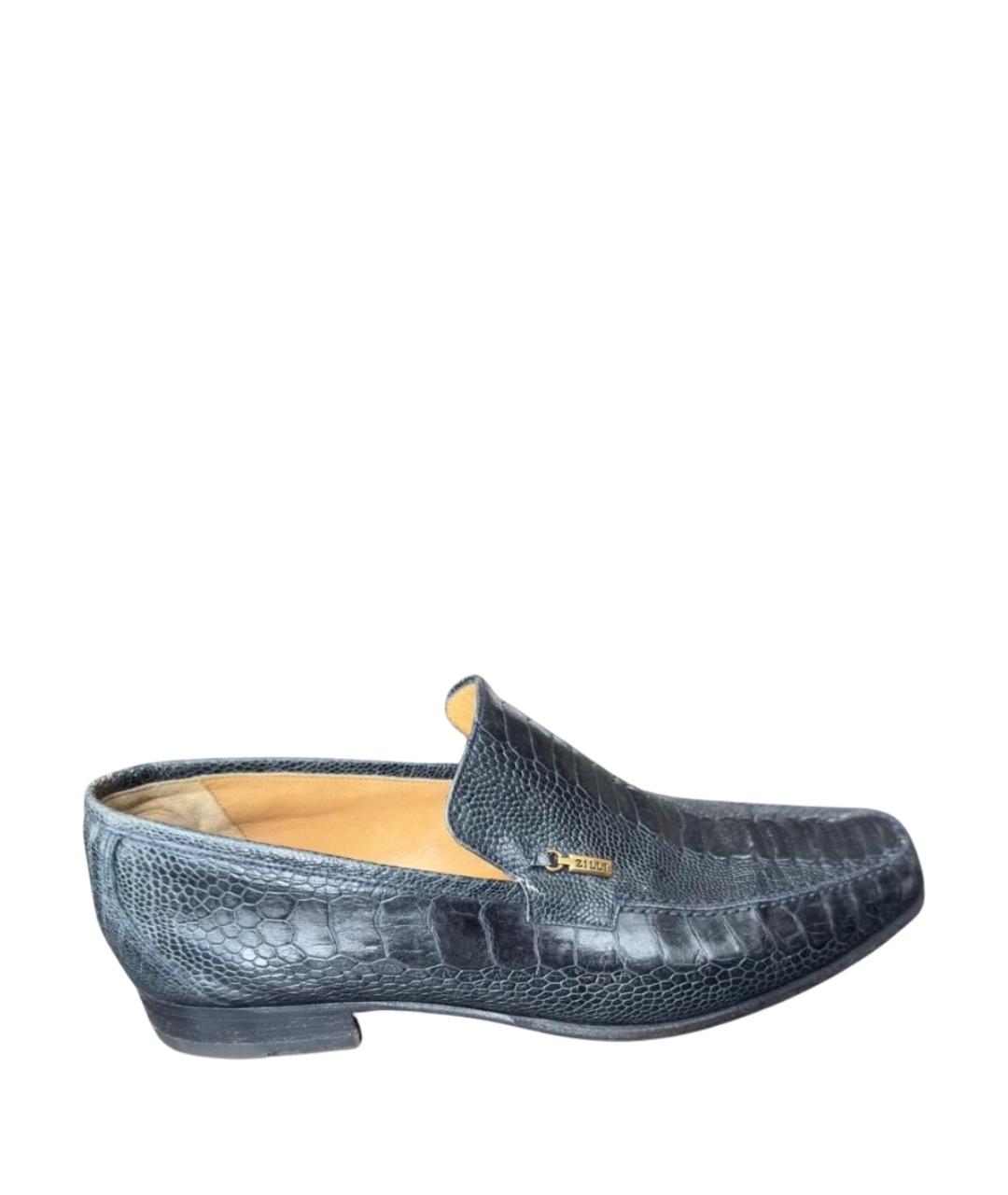 ZILLI Черные туфли из экзотической кожи, фото 1